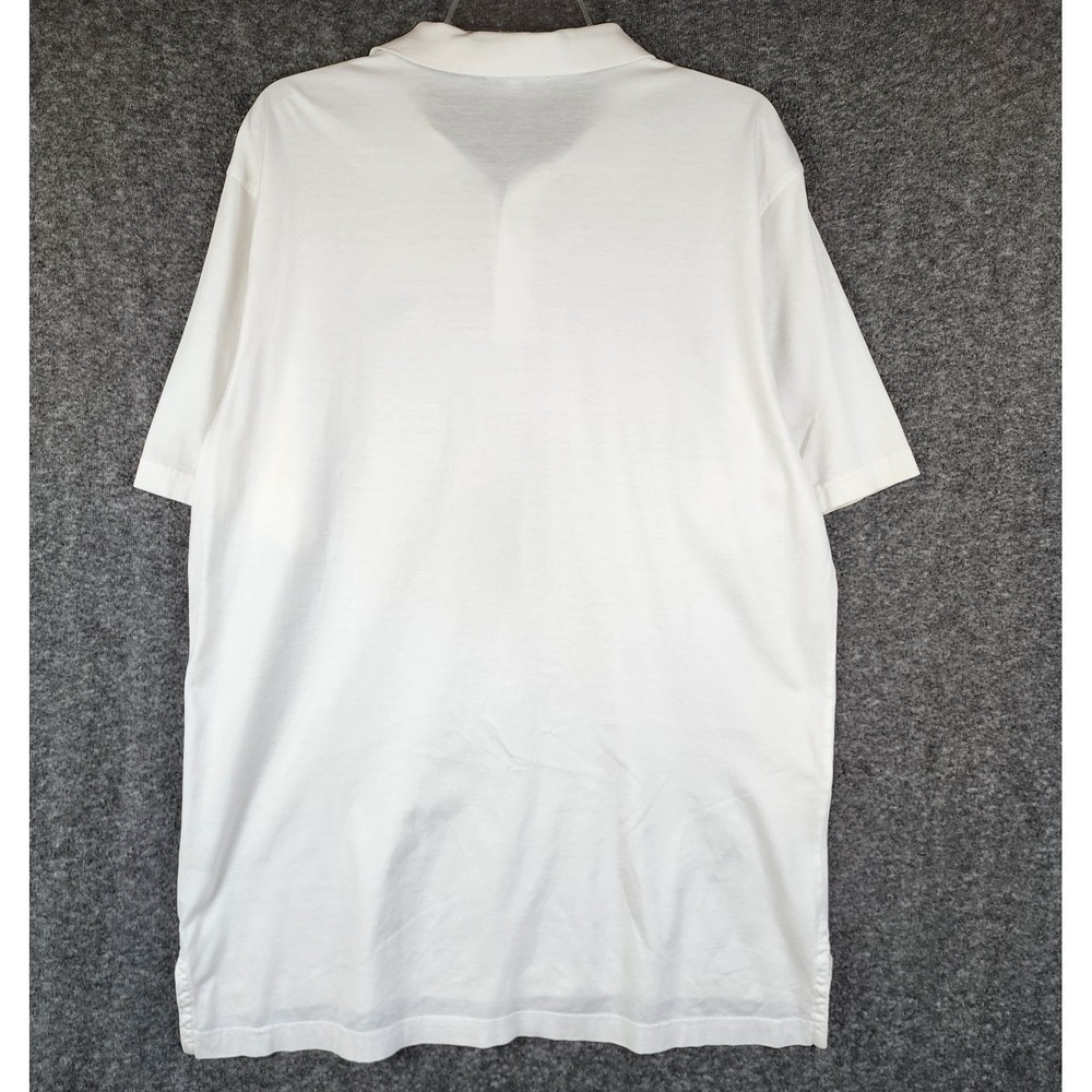 Peter Millar Polo Shirt Mens L White Short Sleeve Cotton Bird Logo EUC